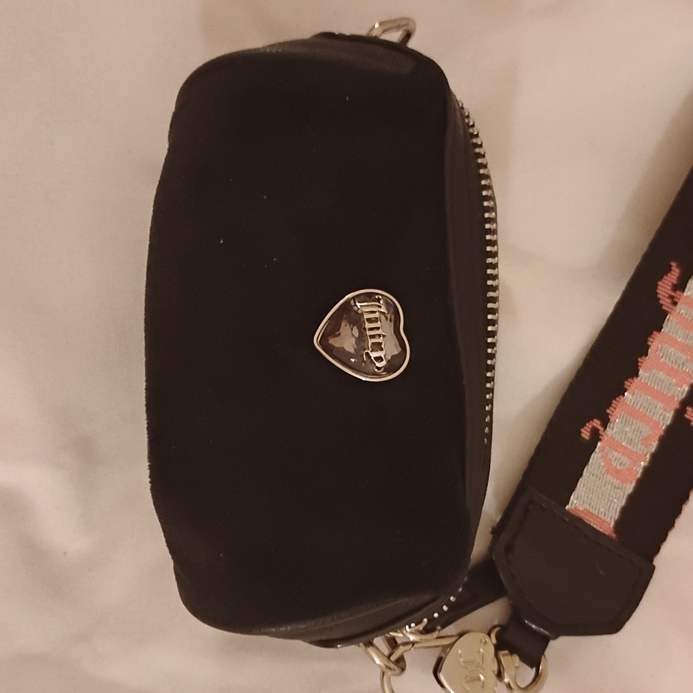 Juicy Couture Black Wristlet with Gold Accents